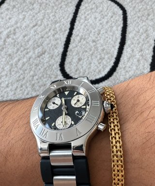 Reloj Cartier Cronógrafo Acero y Caucho