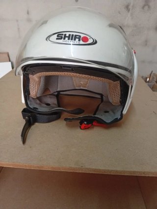 " CASCO  JET MOTO BLANCO CON PANTALLA "