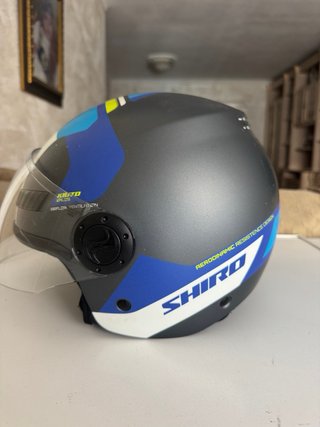 Casco Moto SHIRO Diseño Azul/Blanco