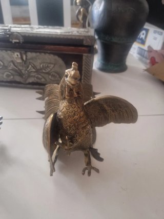 Pareja de figuras de metal  bronce vintage
