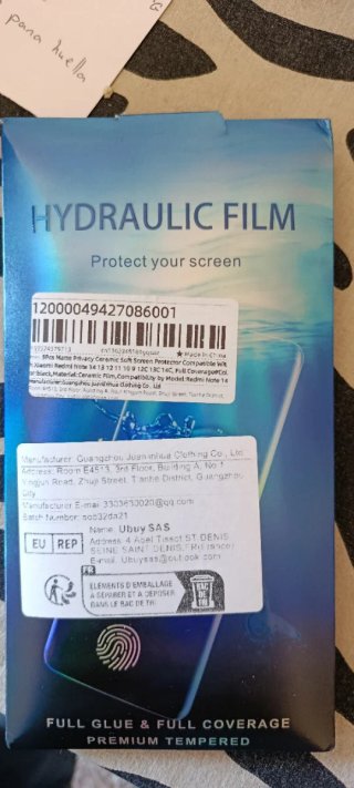 Protettore Schermo Idraulico Xiaomi Redmi Note 14