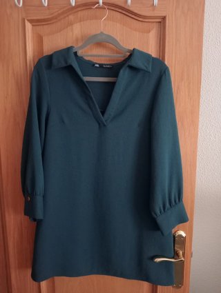 Vestido Zara verde talla S