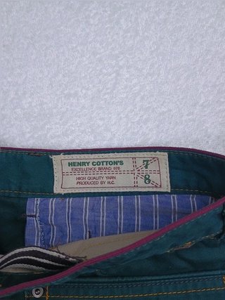 Pantaloni Henry Cottons Tg50 W36 Uomo Cotone Verdi