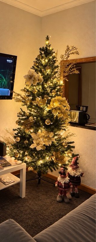 Árbol de Navidad 2.10m con Luces y Decoración