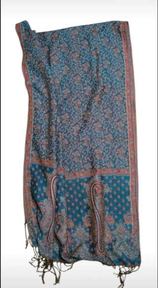 Sciarpa stile pashmina blu e rosa