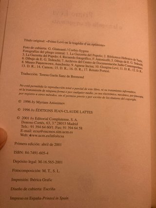 Primo Levi o la tragedia de un optimista