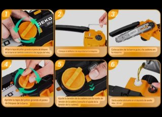 Motosierra Eléctrica Recargable (2 Baterías) DEKO