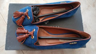 Mocasines Martinelli Azul Marino Cuero Talla 36