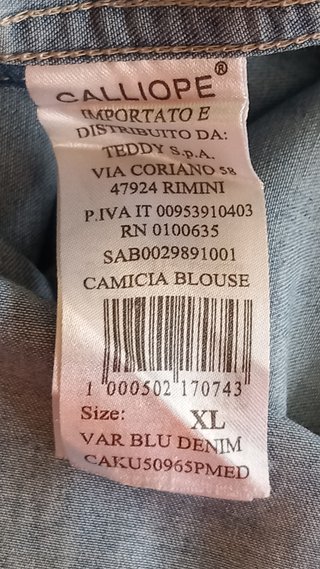 Camicia jeans Calliope uomo taglia L