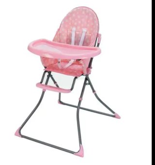 Trona de bebé rosa plegable
