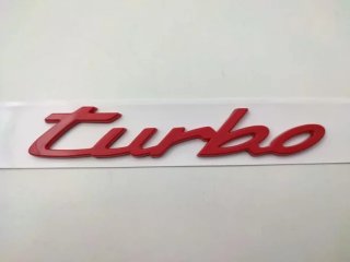 LETRAS PORSCHE TURBO E-HYBRID PLATA NEGRO ROJO