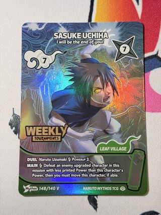 Carta Naruto Sasuke Uchiha 148/140 V promo ingles