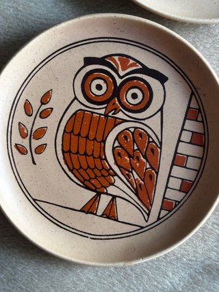 Juego 5 Platos Decorativos Cerámica Griega