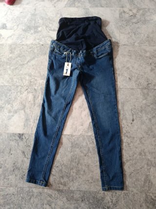 Pantalón vaquero premamá azul