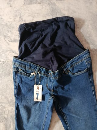 Pantalón vaquero premamá azul