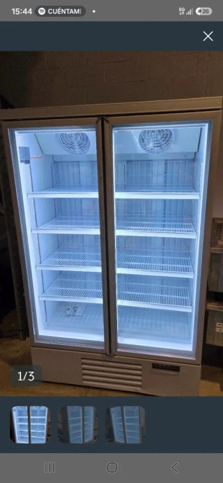 Congelador Vertical Cristal Doble Puerta