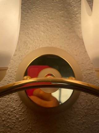 Lámpara de pared dorada doble antigua