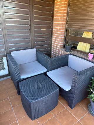 Conjunto terraza/jardín:2 sillones y mesa auxiliar