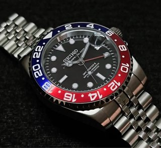 Seiko Mod GMT Pepsi NH34 40mm Automático