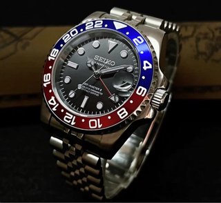 Seiko Mod GMT Pepsi NH34 40mm Automático