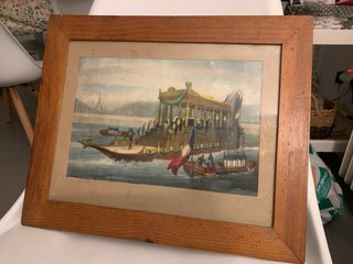 Cuadro antiguo barco histórico. Bandera Francesa!