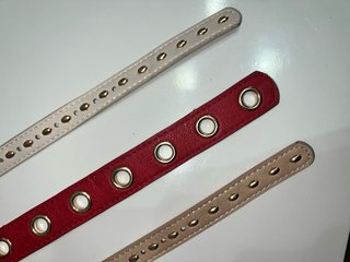 3 cinture donna beige e rosso