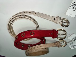 3 cinture donna beige e rosso