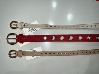 3 cinture donna beige e rosso
