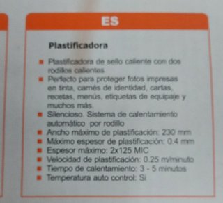 Plastificadora Sello Caliente 230mm