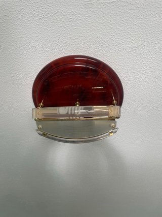 Lámpara de techo antigua de cristal y plástico