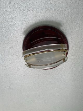 Lámpara de techo antigua de cristal y plástico