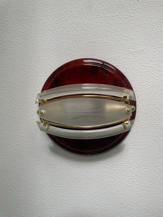 Lámpara de techo antigua de cristal y plástico