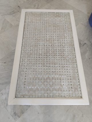 Mesa de centro de cristal y madera