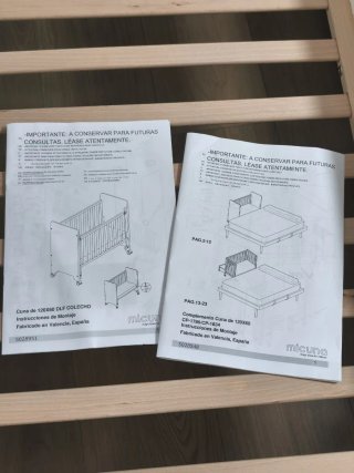 Cuna de colecho blanca de madera, marca micuna