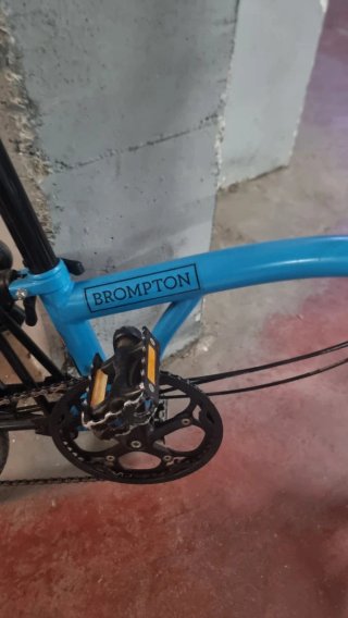 Bicicleta Brompton Azul Plegable