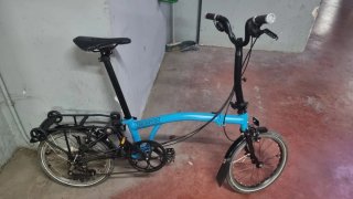 Bicicleta Brompton Azul Plegable