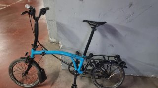 Bicicleta Brompton Azul Plegable