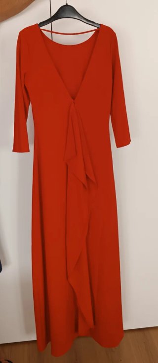 Vestido largo invitada fiesta boda rojo