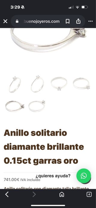 Anillo Oro Blanco 18k