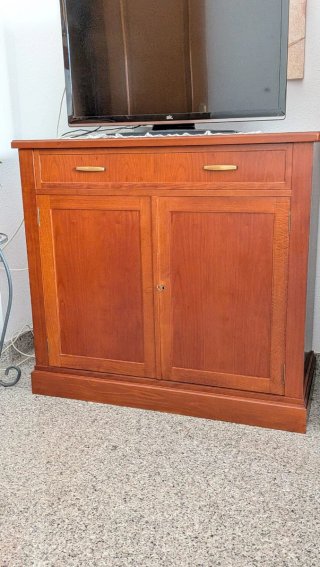 Conjunto de escritorio de cuero y madera