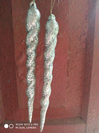 Carámbanos Navideños Plateados