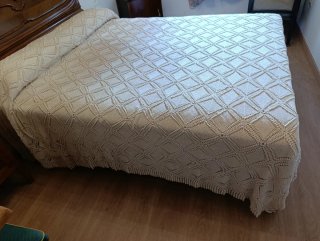 Colcha ganchillo 150x200 cm beige