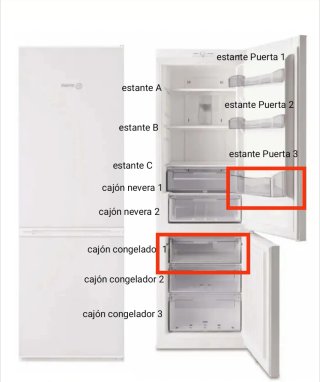 Estante puerta y cajón congelador Fagor