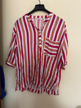 Camisa Ponce Carrión Rayas Naranja y Rojo