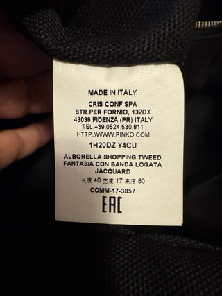 Borsa PINKO Bag Tweed Vera Pelle Made in Italy