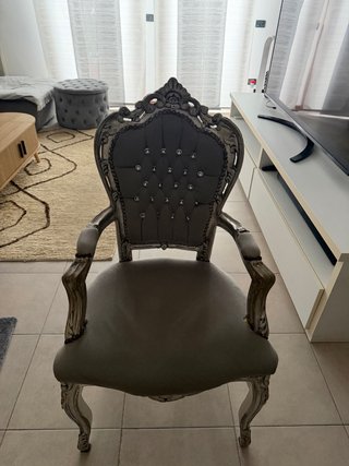 Poltroncina barocca argentata