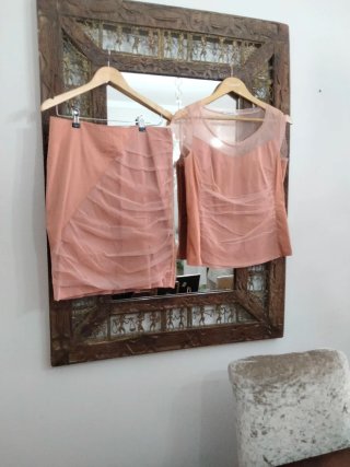 Conjunto falda y top rosa