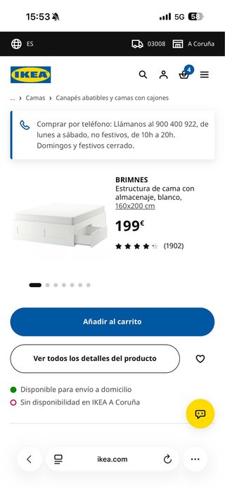 Cama matrimonio y cabecero Ikea