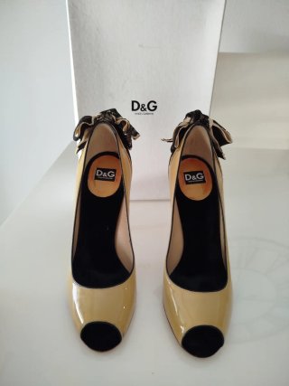 Zapatos D&G Mostaza y Negro con Encaje