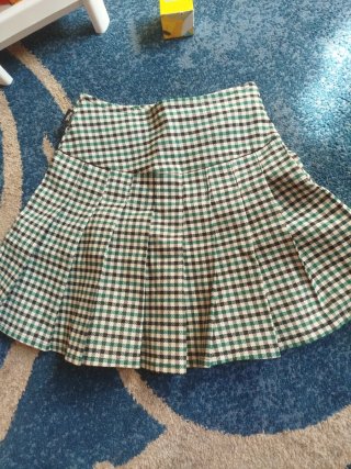 Falda cuadros verde y negra
